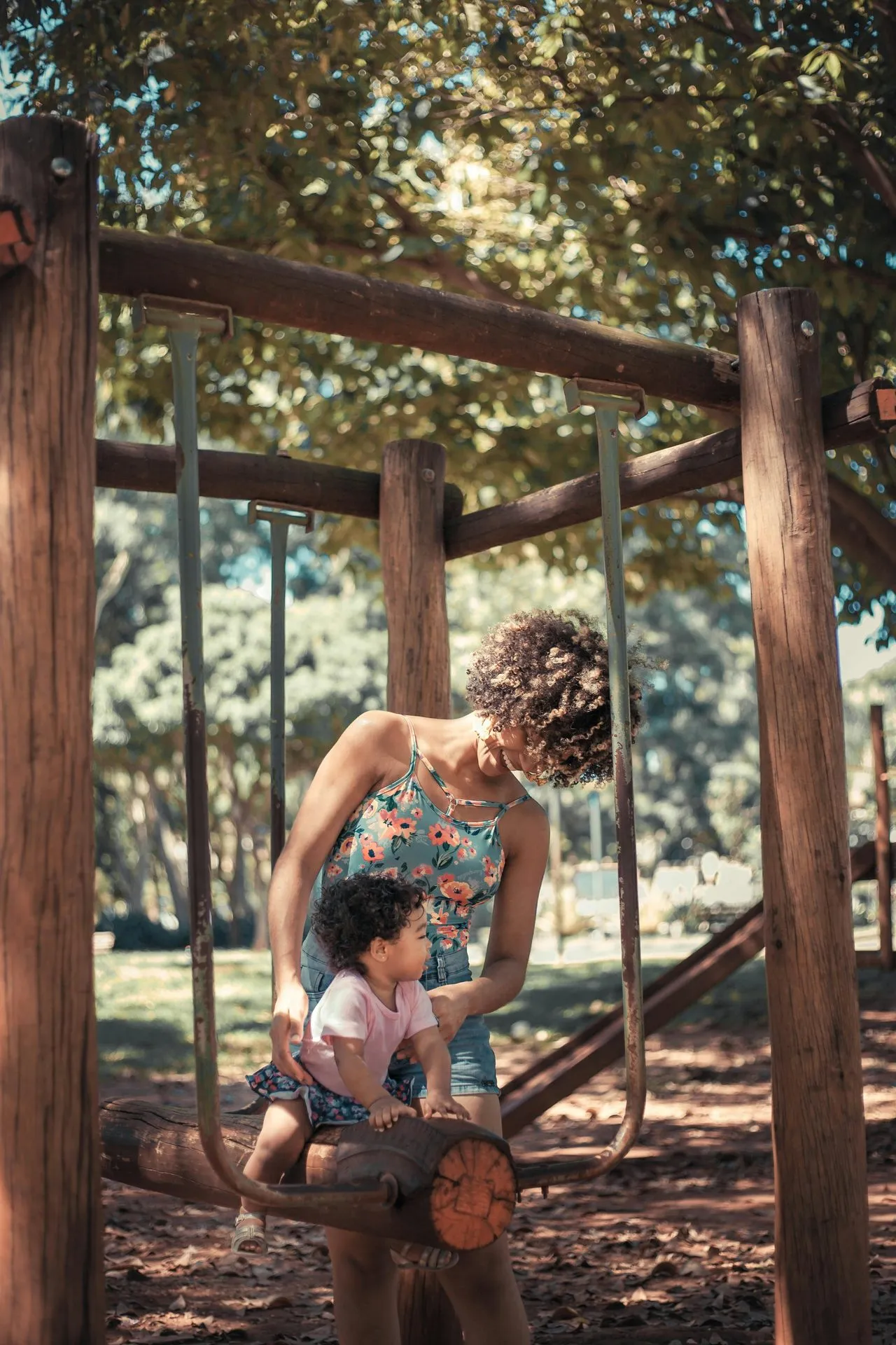 Kids at an outdoor playground